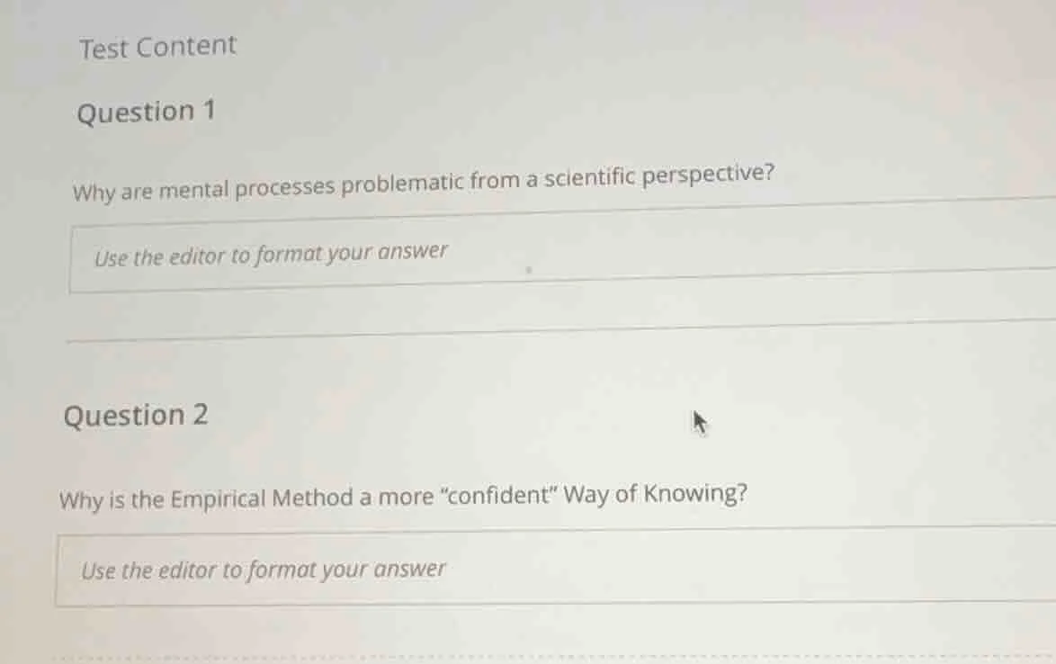 test content question 1 why are mental processes problematic from a sci…