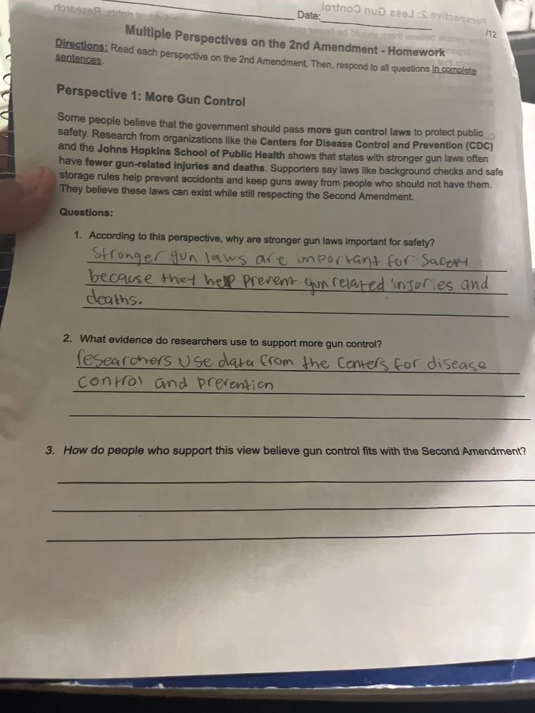 multiple perspectives on the 2nd amendment - homework date: directions:…