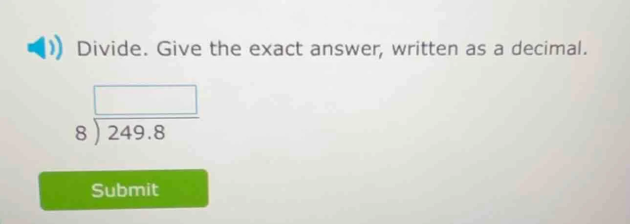 divide. give the exact answer, written as a decimal. $\begin{array}{r} …