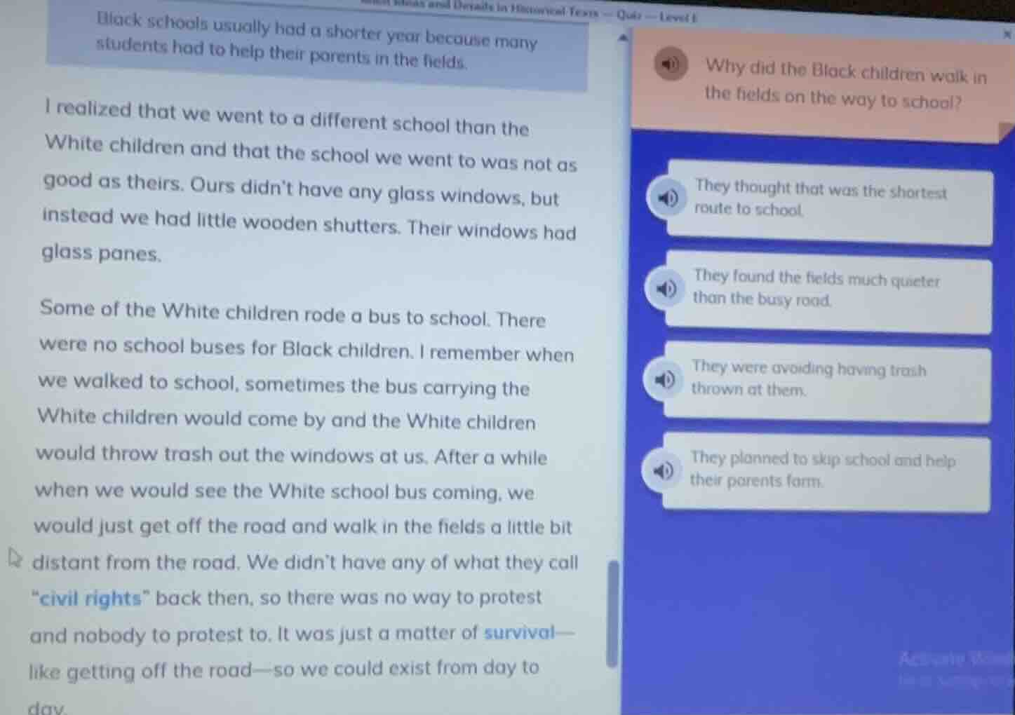 black schools usually had a shorter year because many students had to h…