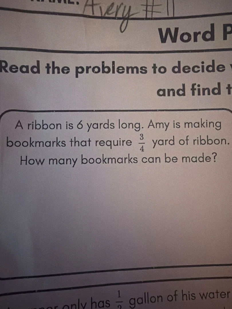 word p read the problems to decide and find t a ribbon is 6 yards long.…