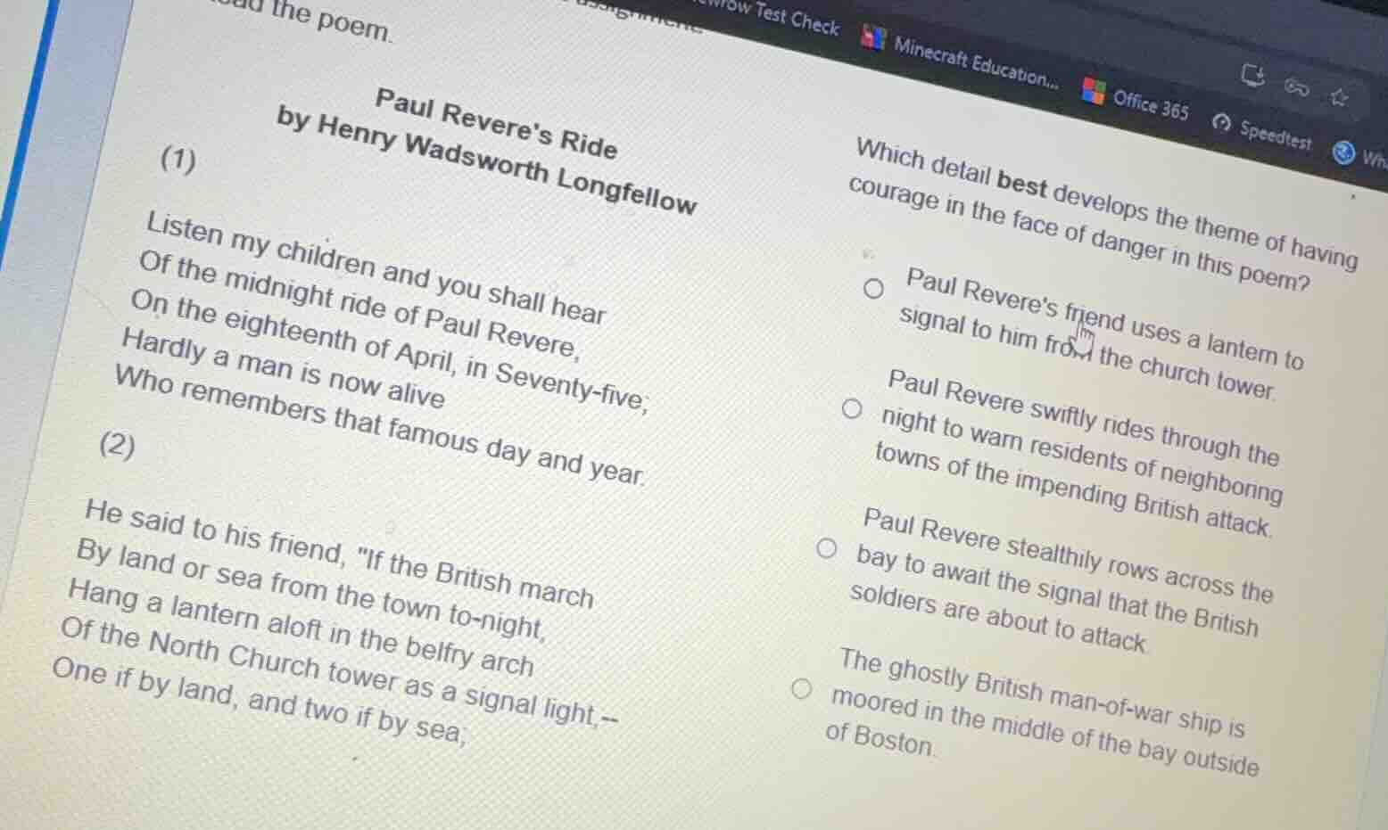 read the poem. paul reveres ride by henry wadsworth longfellow (1) list…