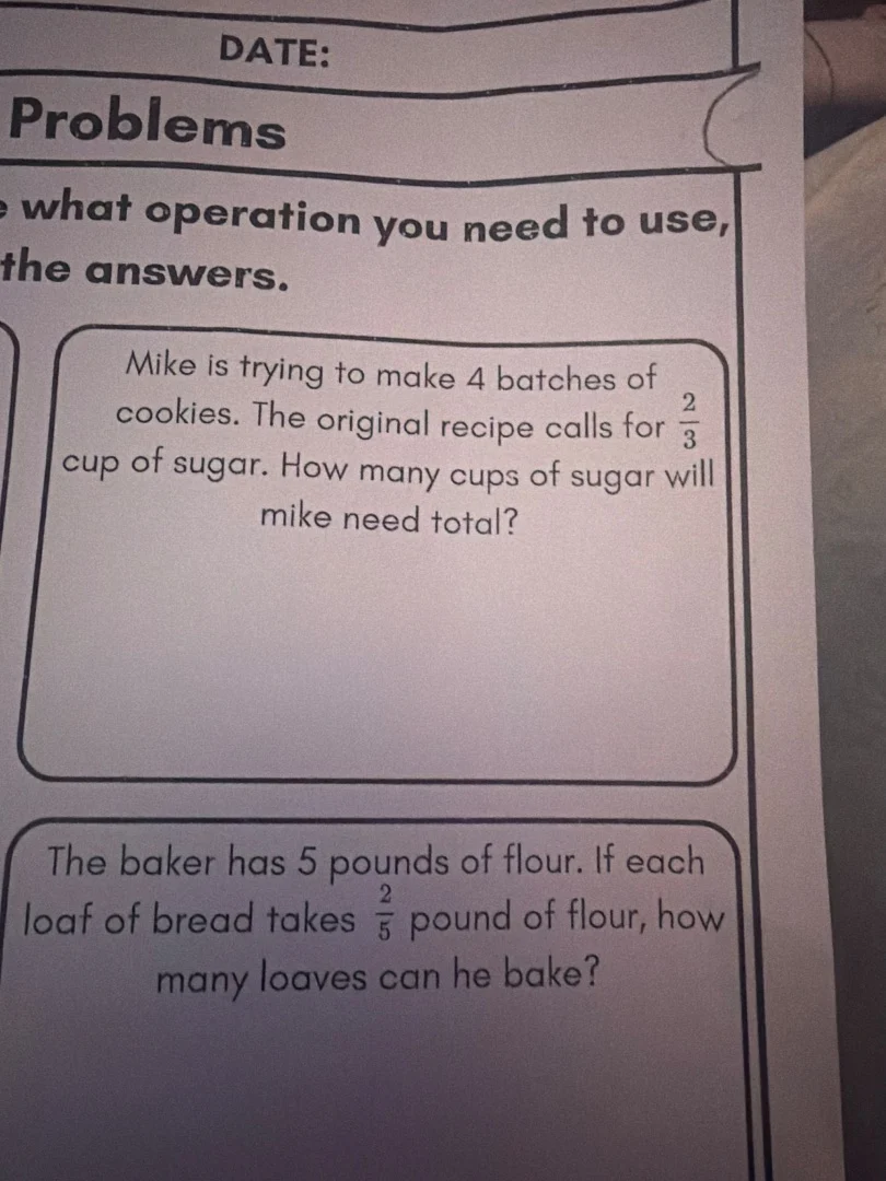 date: problems e what operation you need to use, the answers. mike is t…