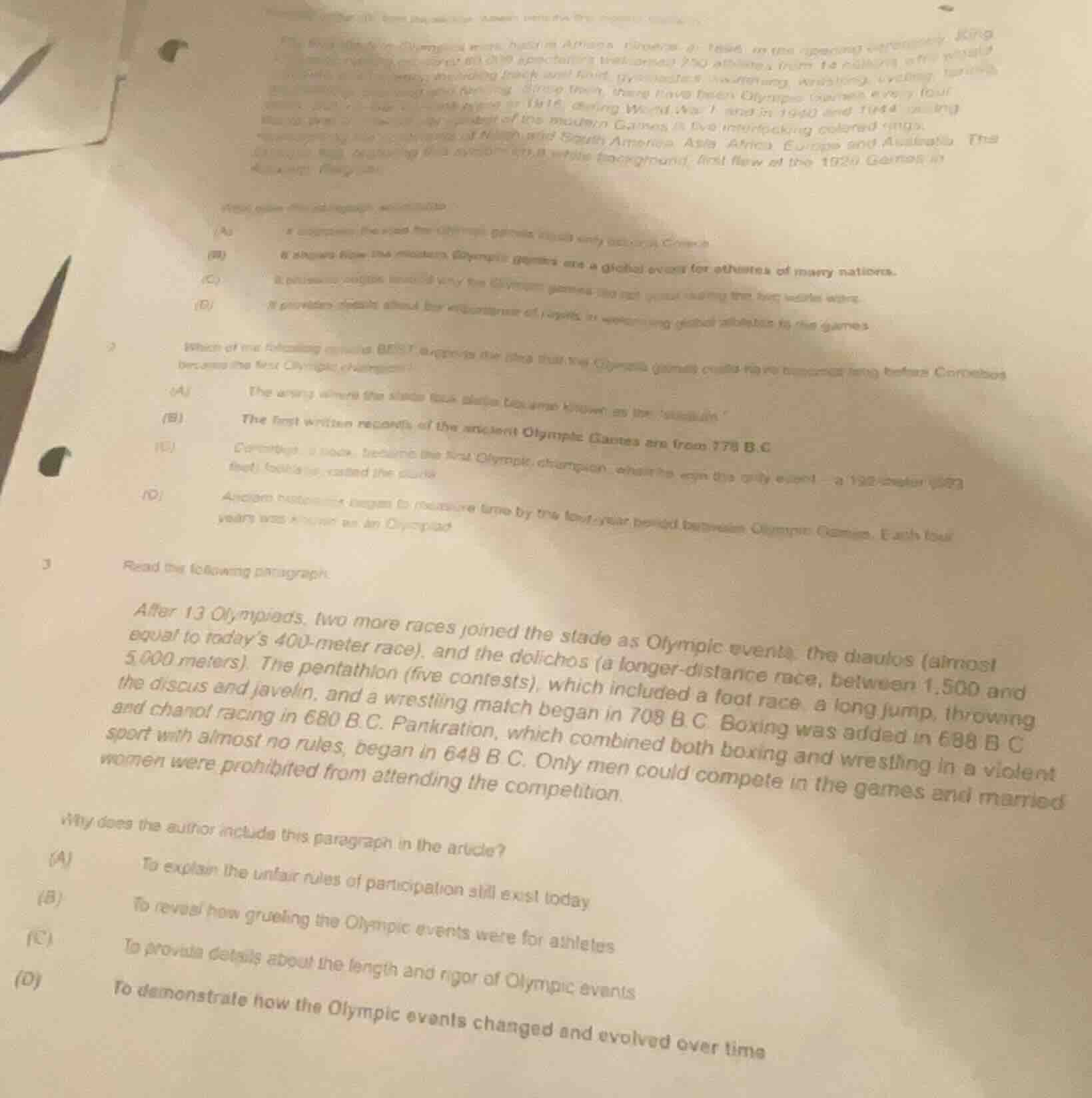 the first modern olympic were held in athens, greece, in 1896. in the o…