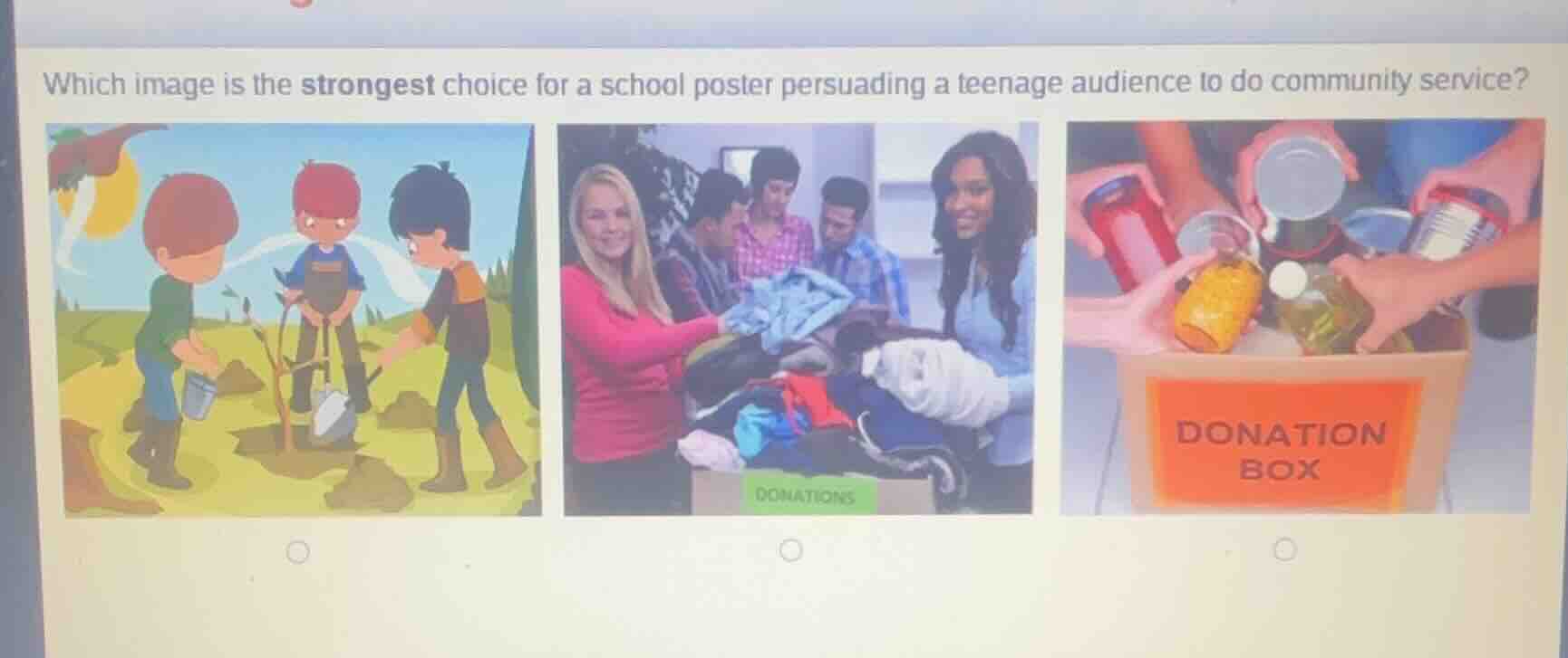 which image is the strongest choice for a school poster persuading a te…