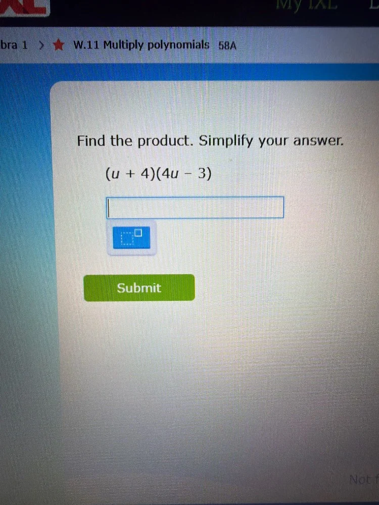 bra 1 > ★ w.11 multiply polynomials 58a find the product. simplify your…