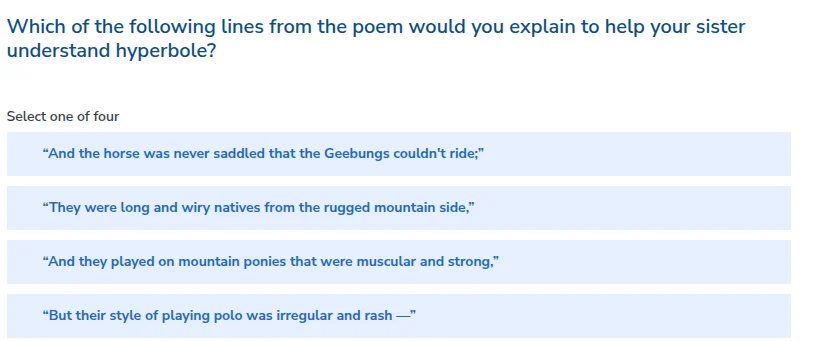 which of the following lines from the poem would you explain to help yo…