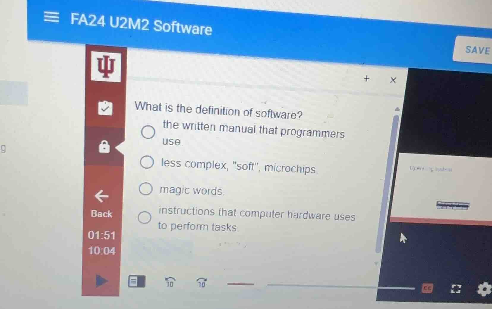 fa24 u2m2 software what is the definition of software? the written manu…