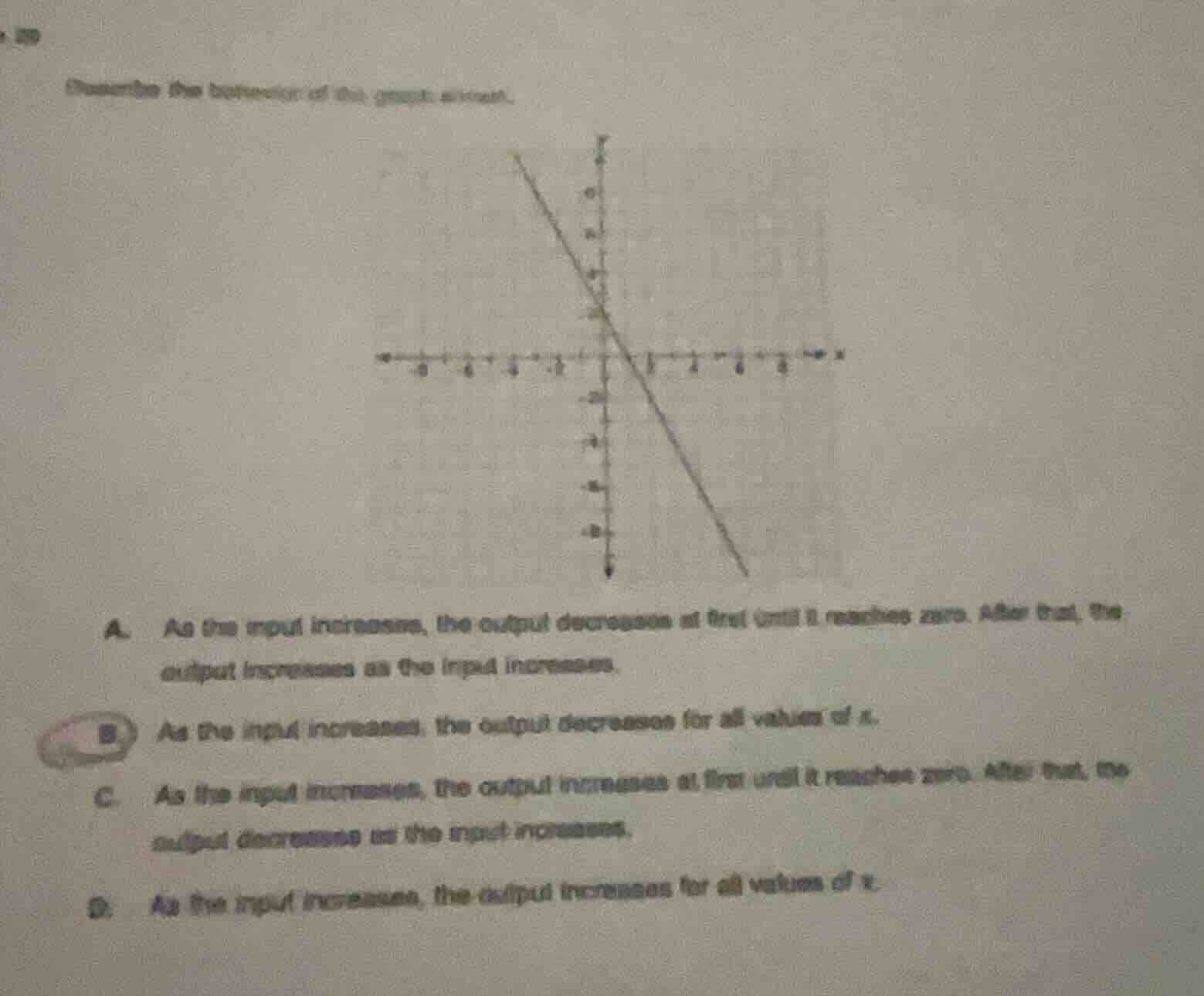 describe the behavior of this graph shown.a. as the input increases, th…
