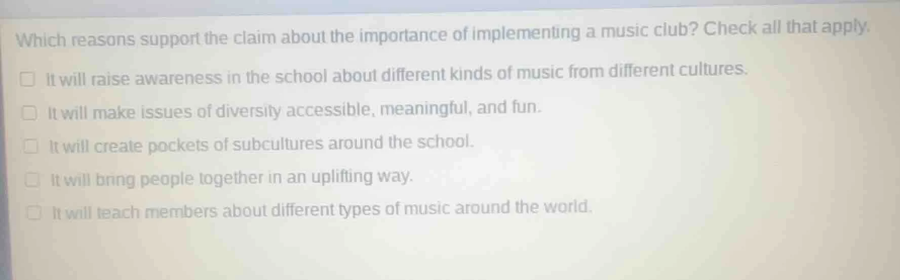 which reasons support the claim about the importance of implementing a …