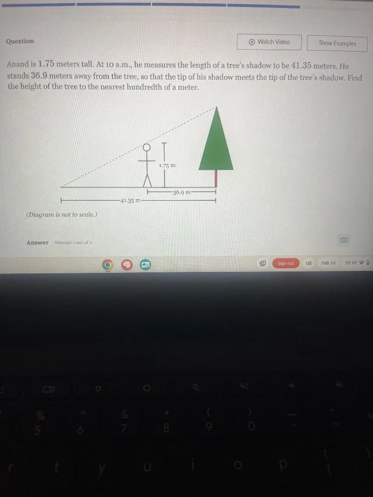 question watch video show examples anand is 1.75 meters tall. at 10 a.m…