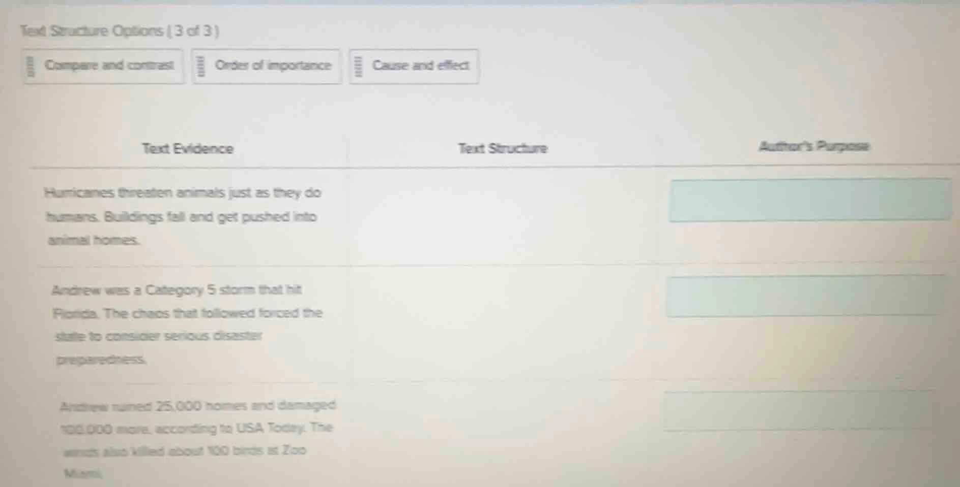 text structure options ( 3 of 3 ) compare and contrast order of importa…