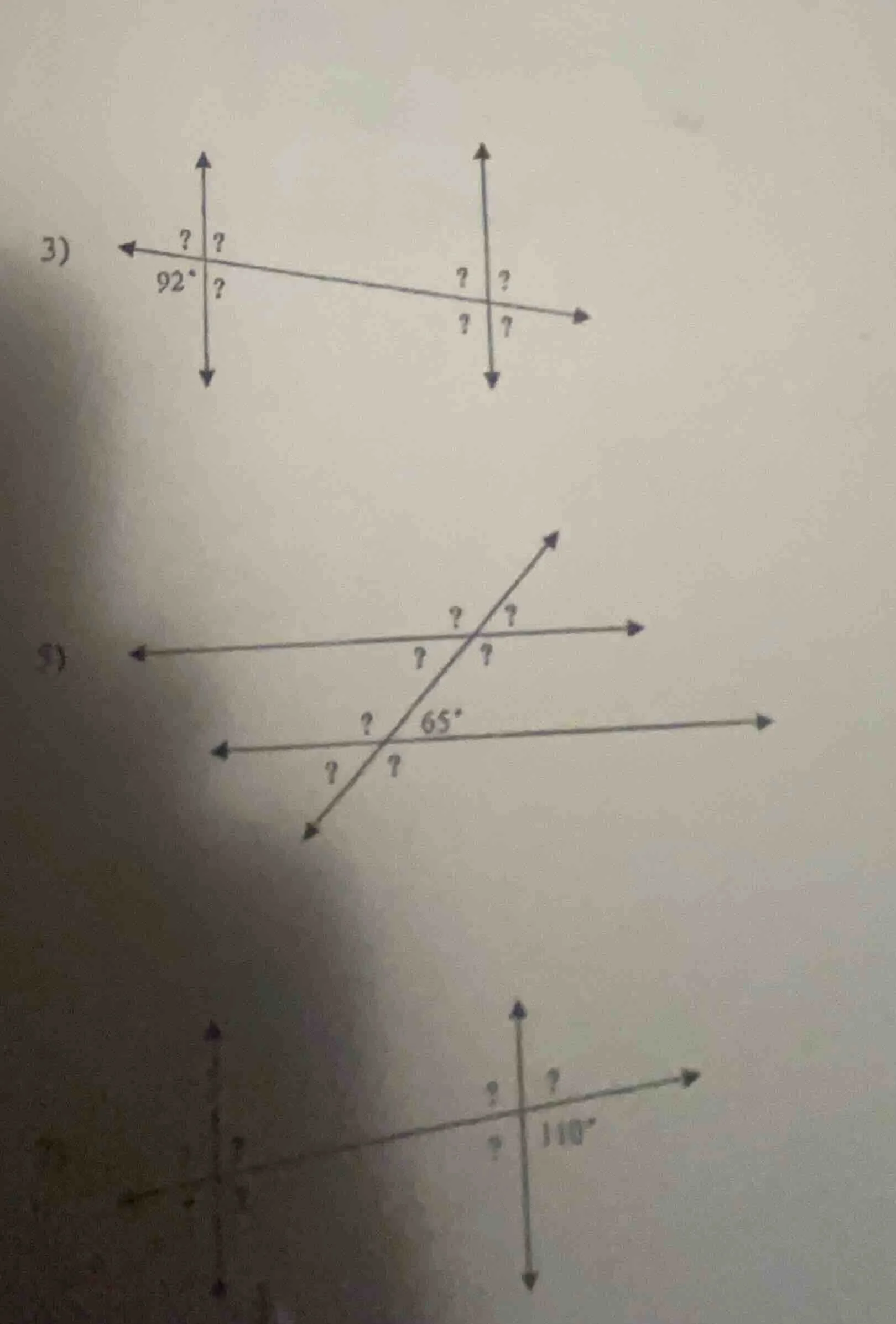 3) 92° ? ? ? ? ? ? ? ? ? ? ? ? ? ? 65° ? ? ? ? 110° ? ? ? ?