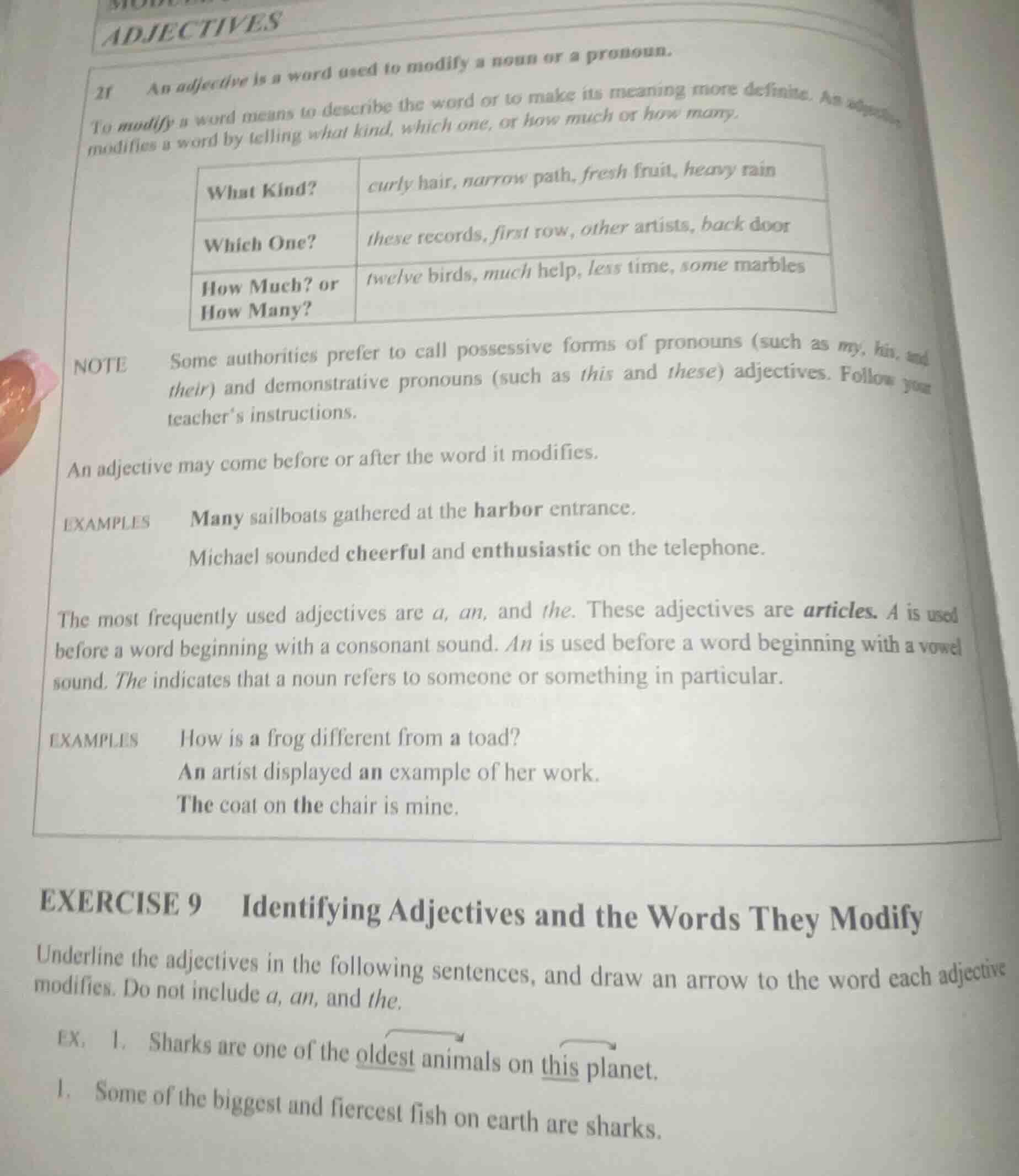 adjectives 2f an adjective is a word used to modify a noun or a pronoun…