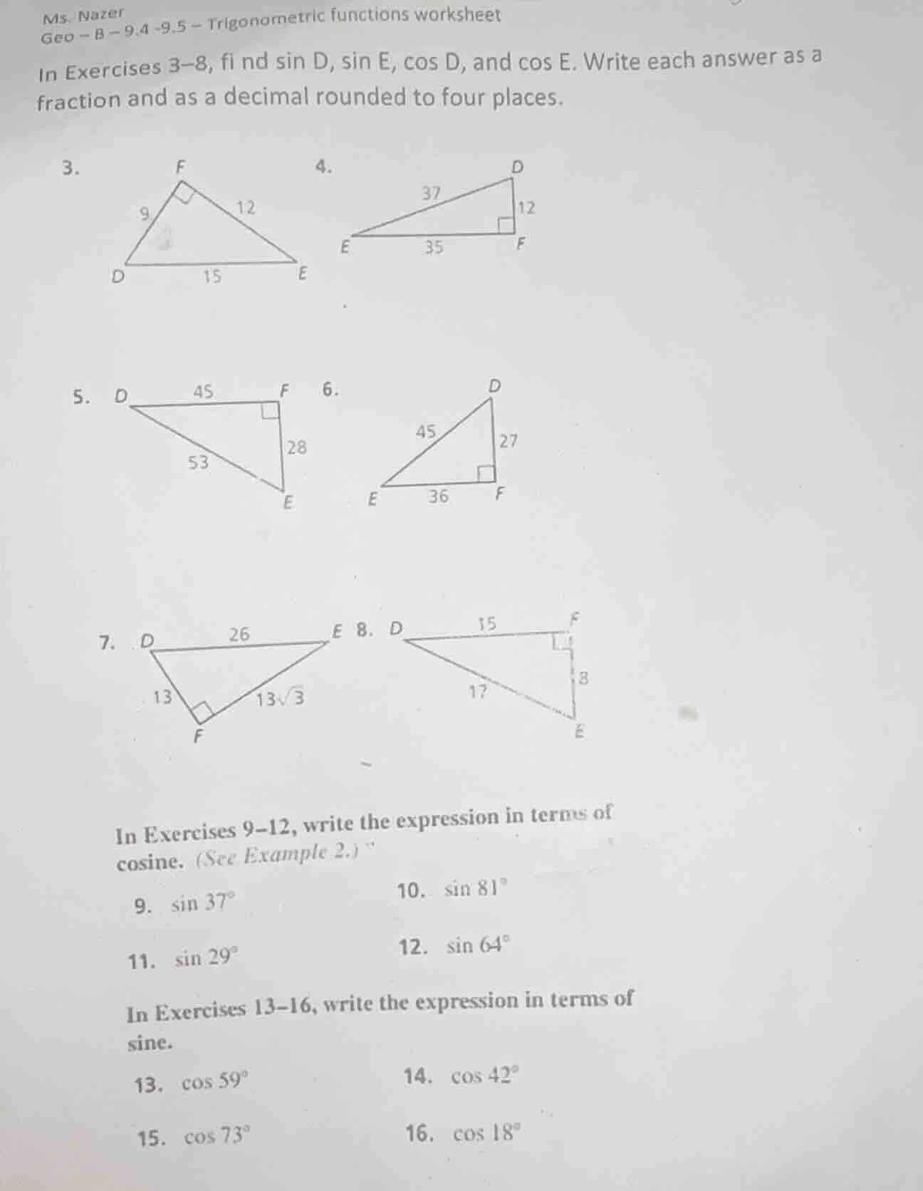 ms. nazer geo - b - 9.4 -9.5 - trigonometric functions worksheet in exe…