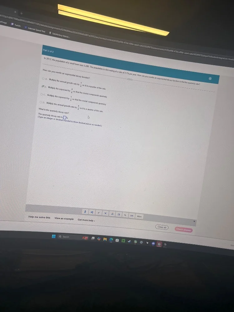 part 2 of 2 in 2012, the population of a small town was 3,200. the popu…