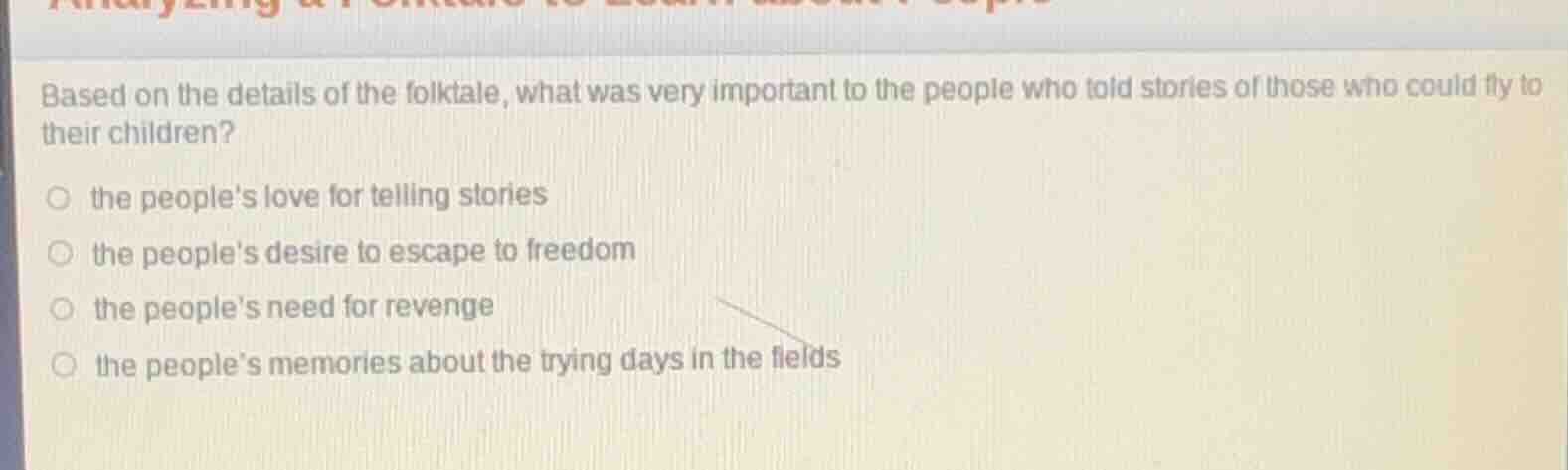 based on the details of the folktale, what was very important to the pe…