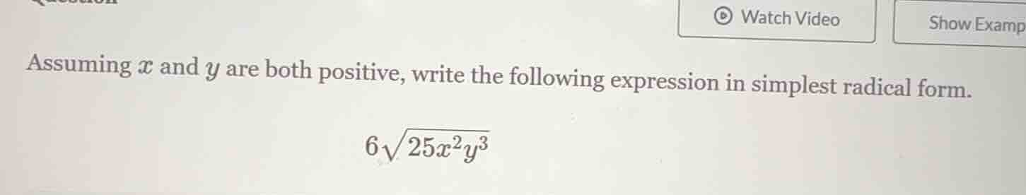 assuming $x$ and $y$ are both positive, write the following expression …