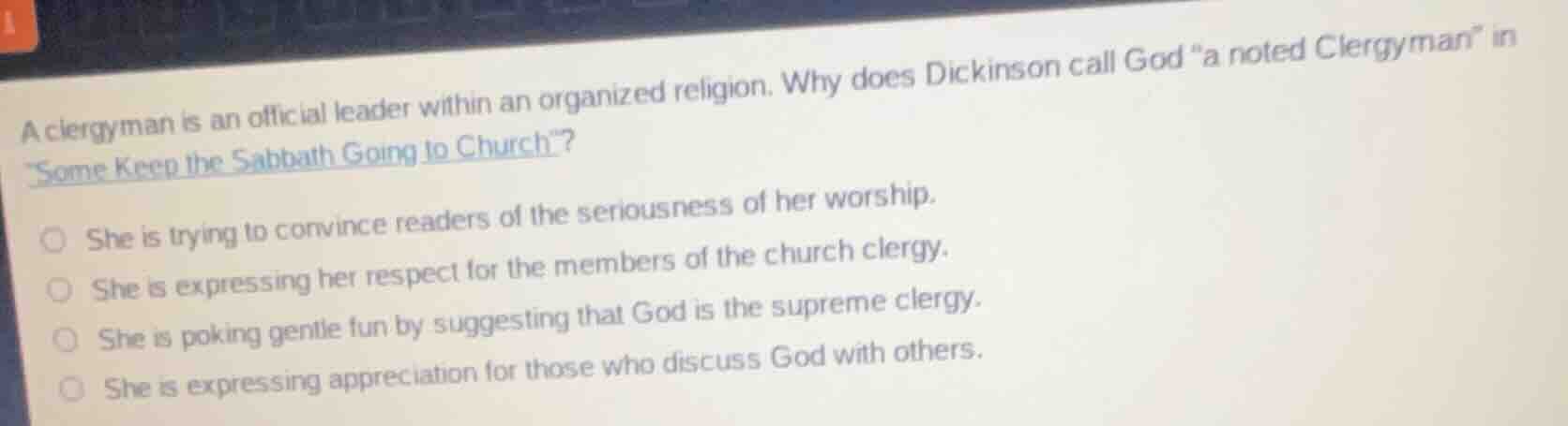 a clergyman is an official leader within an organized religion. why doe…