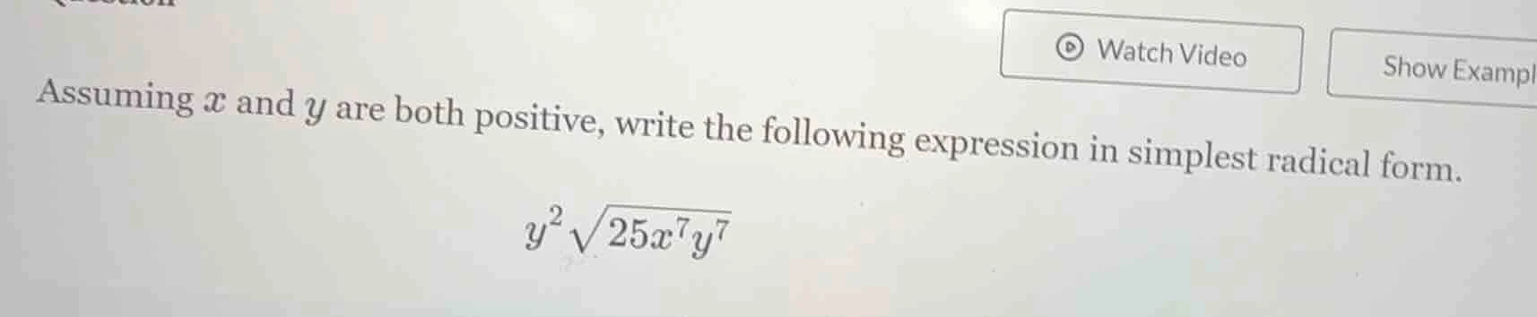 assuming $x$ and $y$ are both positive, write the following expression …