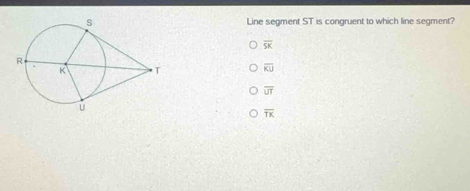 line segment st is congruent to which line segment? $overline{sk}$ $ove…