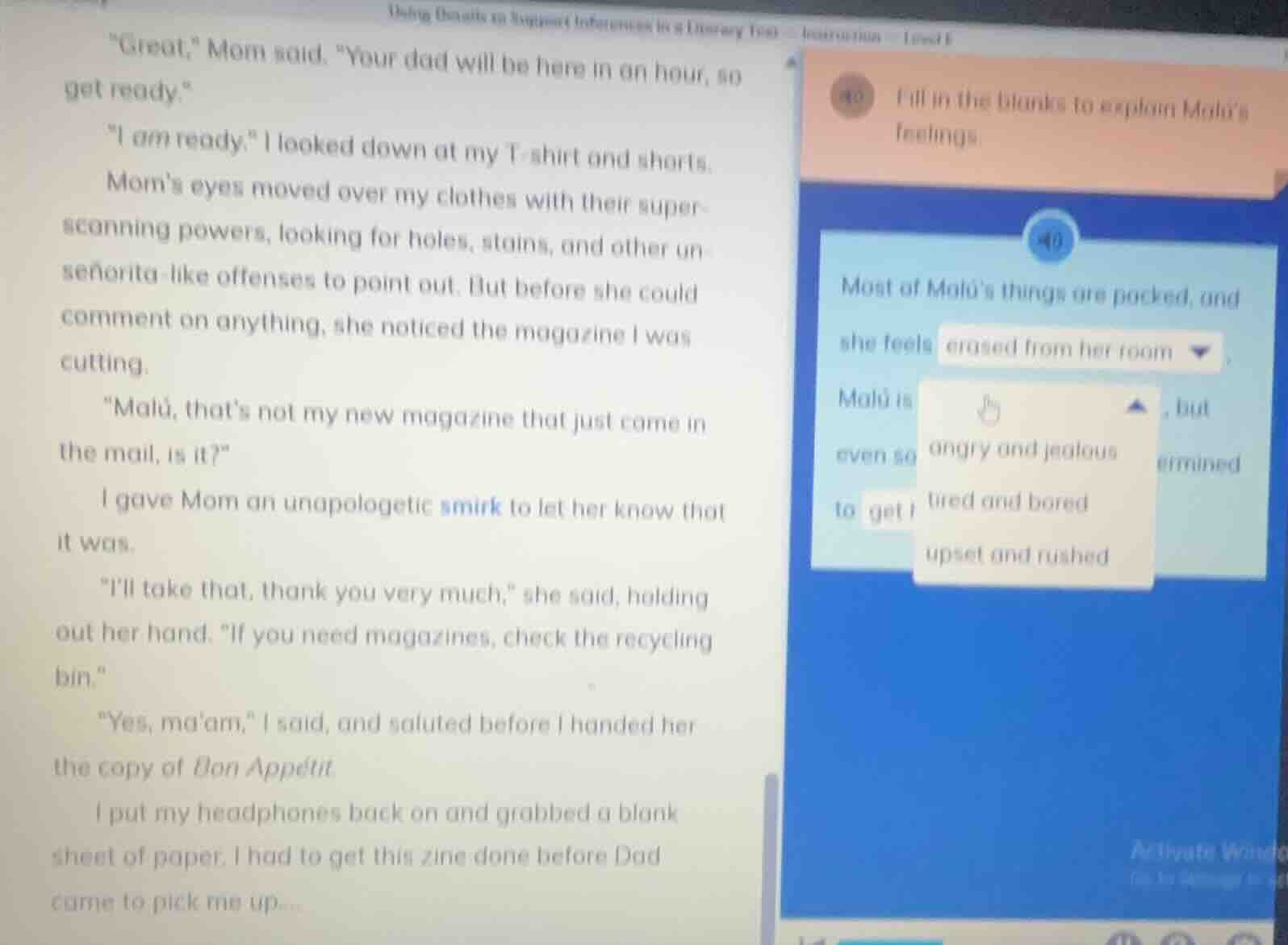 \great,\ mom said. \your dad will be here in an hour, so get ready.\\i …