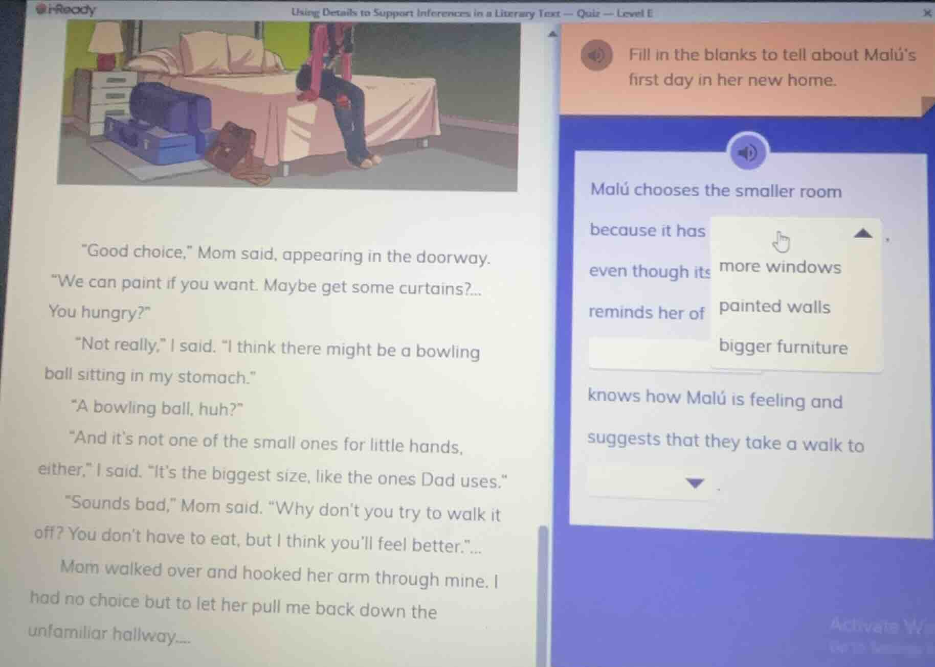 using details to support inferences in a literary text — quiz — level e…