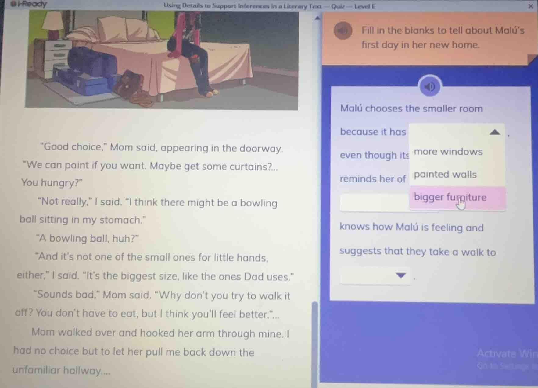 using details to support inferences in a literary text — quiz — level e…