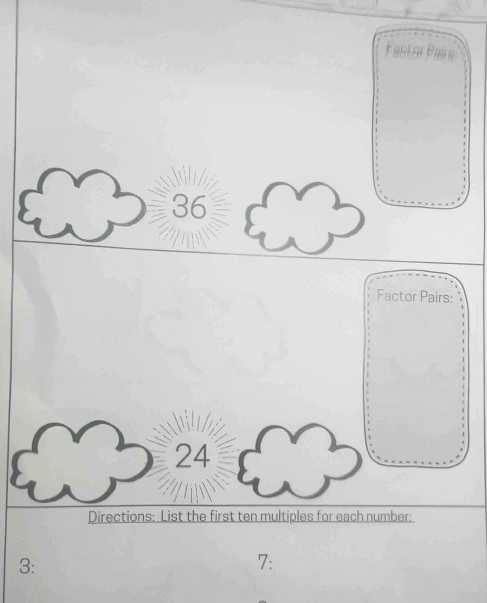 factor pairs:36factor pairs:24directions: list the first ten multiples …