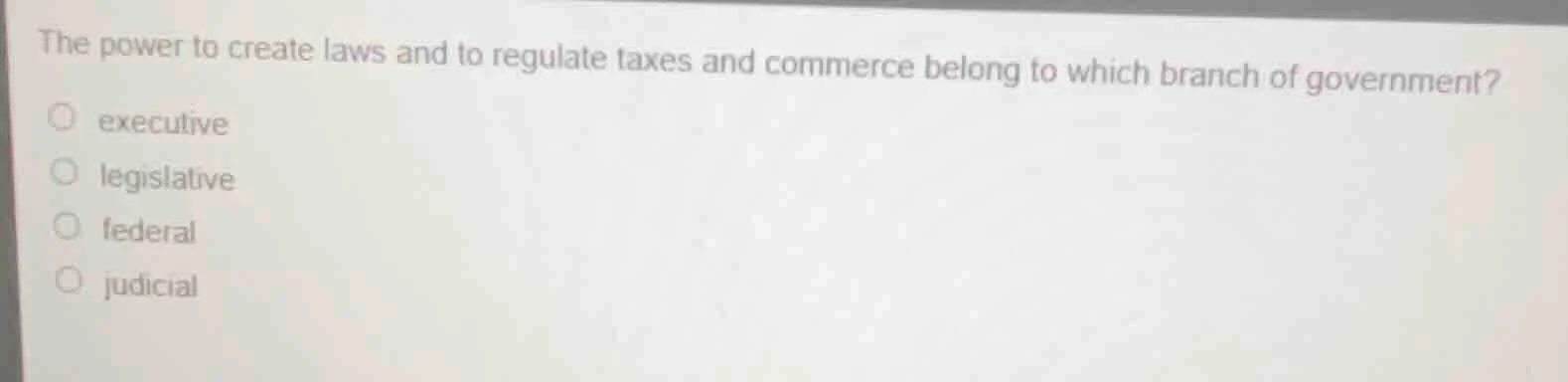the power to create laws and to regulate taxes and commerce belong to w…