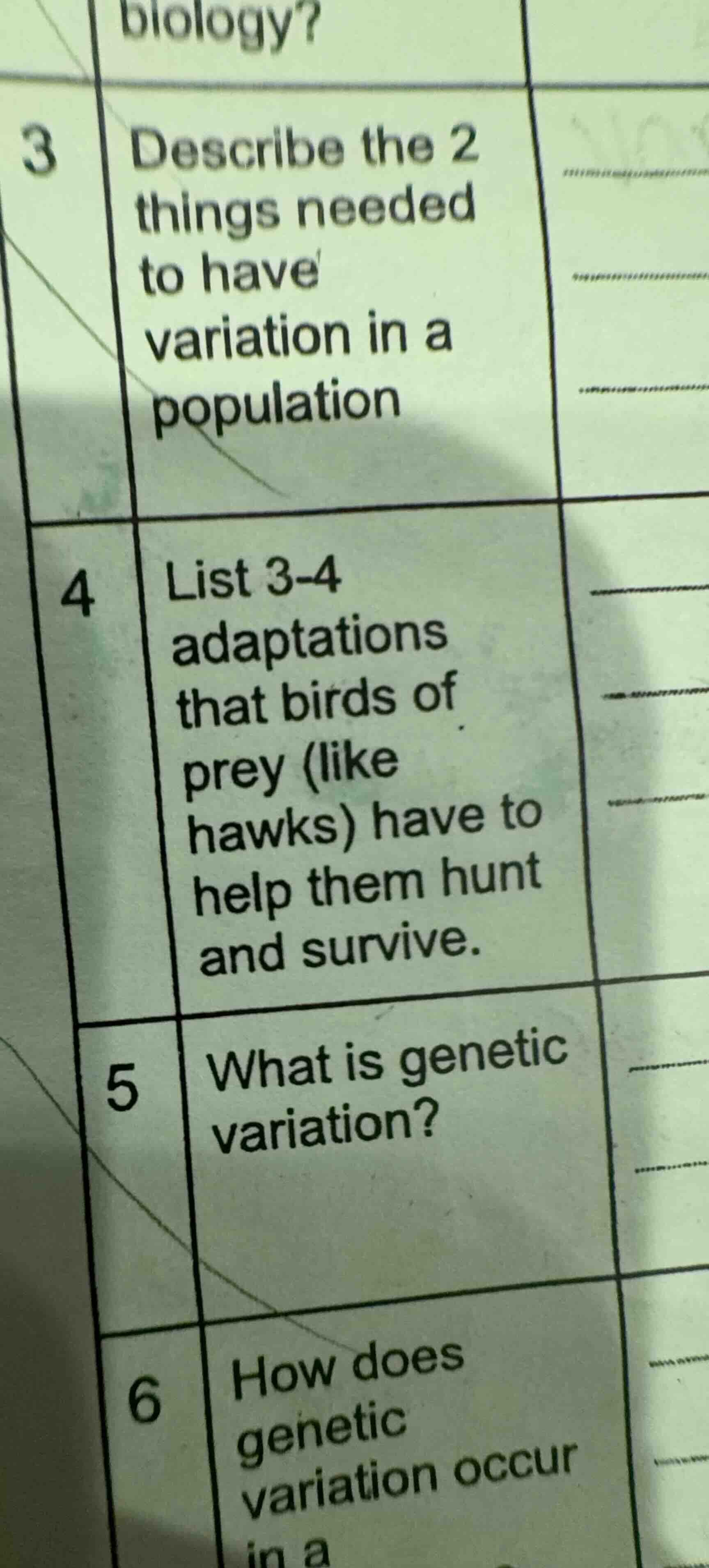 biology? 3 describe the 2 things needed to have variation in a populati…