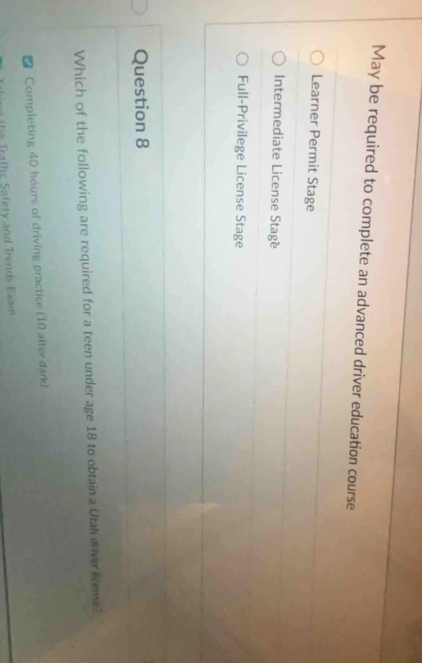 question 8 which of the following are required for a teen under age 18 …