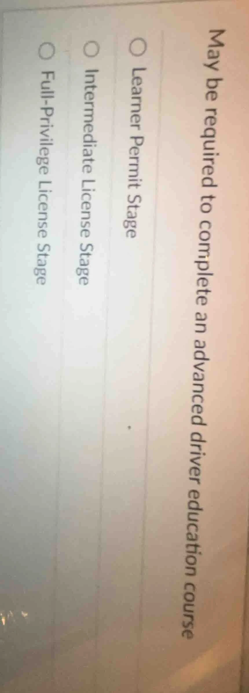 may be required to complete an advanced driver education course ○ learn…