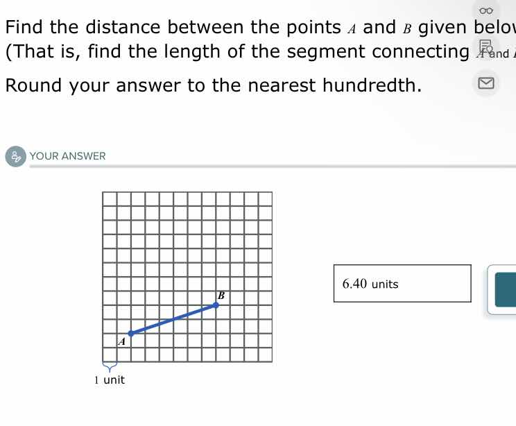 find the distance between the points a and b given below(that is, find …