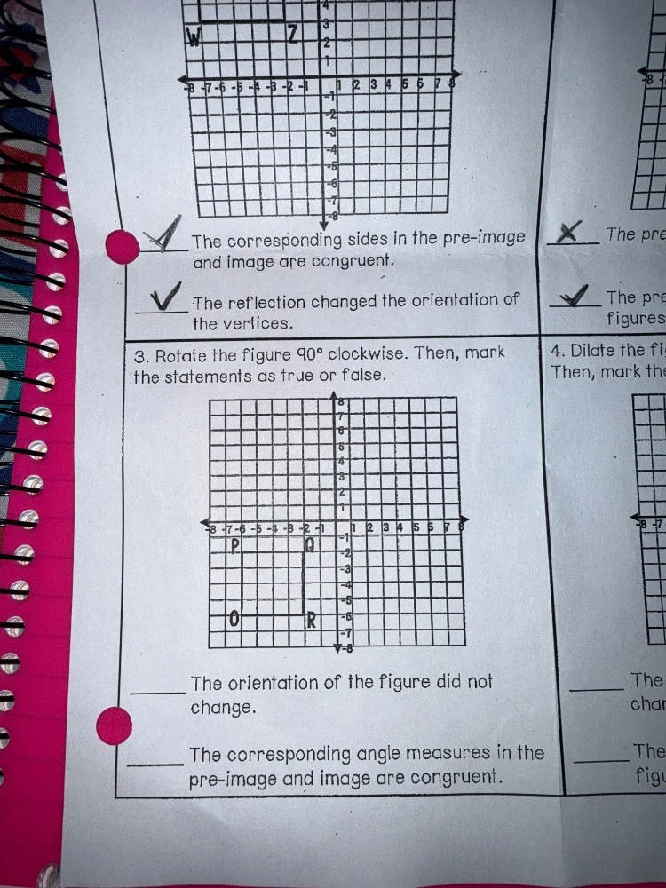 the corresponding sides in the pre-image and image are congruent. the r…
