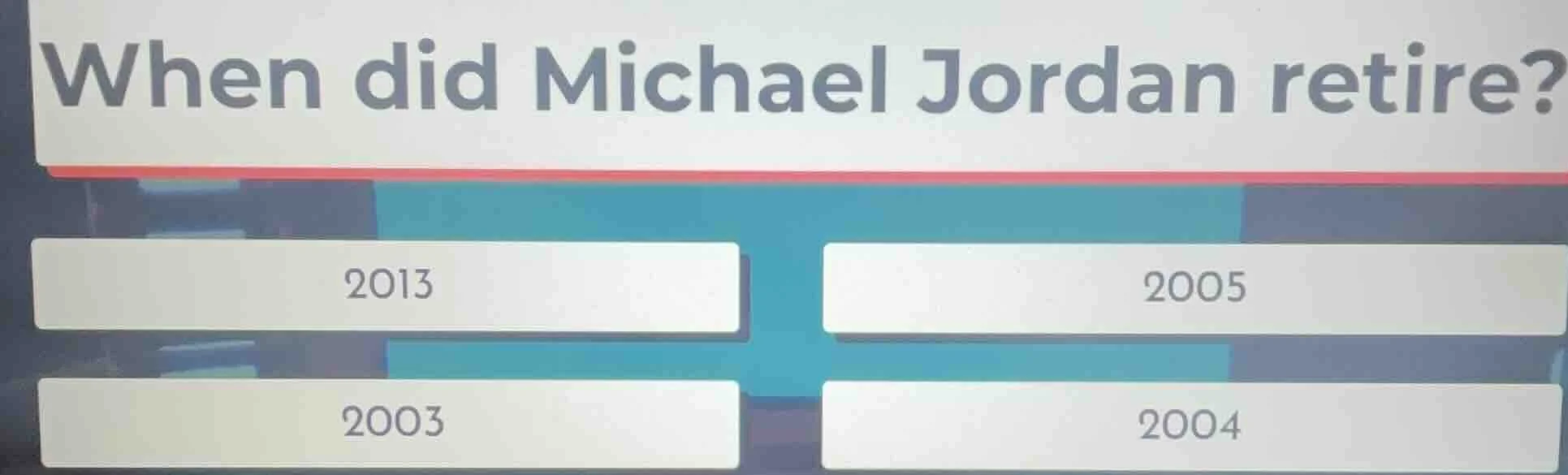 when did michael jordan retire? 2013 2005 2003 2004