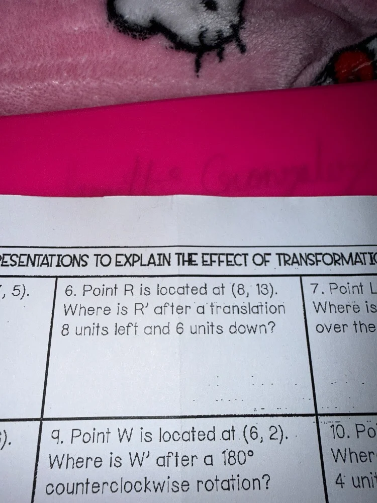 esentations to explain the effect of transformatio, 5).6. point r is lo…