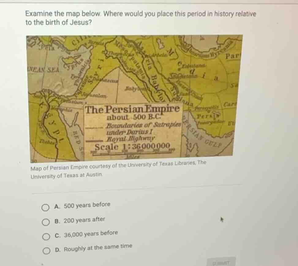 examine the map below. where would you place this period in history rel…
