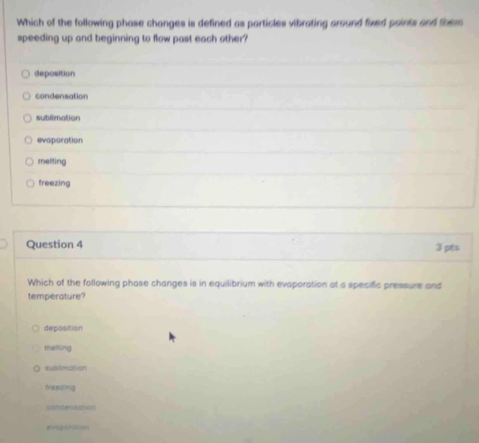 which of the following phase changes is defined as particles vibrating …