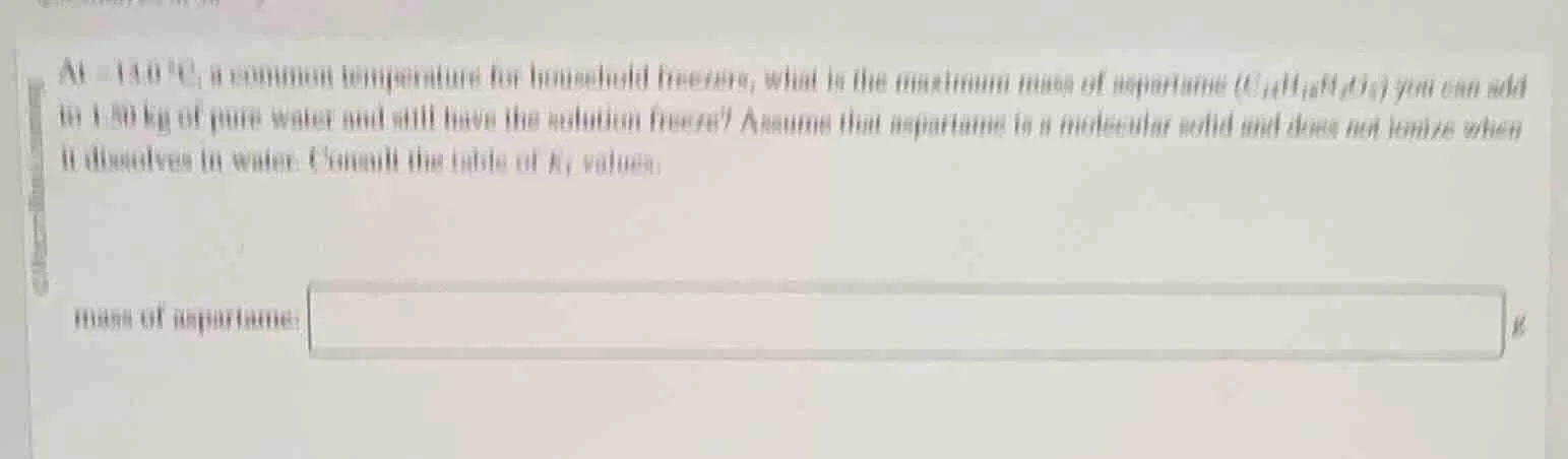 at -13.0 °c, a common temperature for household freezers, what is the m…