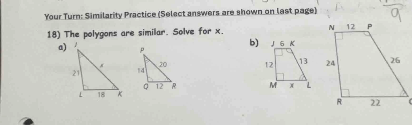 your turn: similarity practice (select answers are shown on last page) …