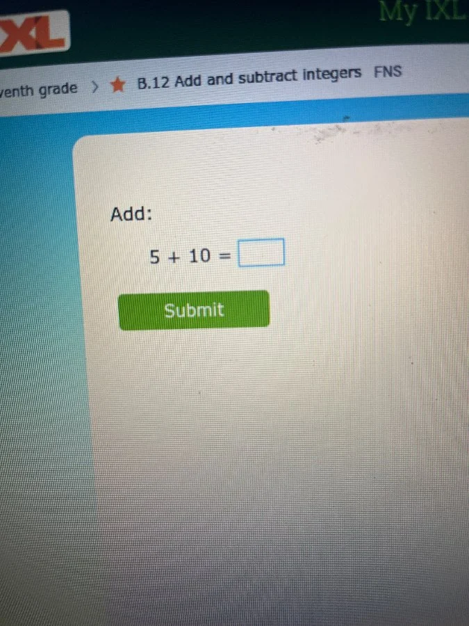 venth grade > ★ b.12 add and subtract integers fns add: $5 + 10 = \\squ…