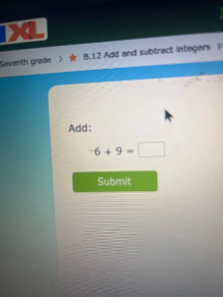seventh grade > ★ b.12 add and subtract integers add: $-6 + 9 = \\squar…