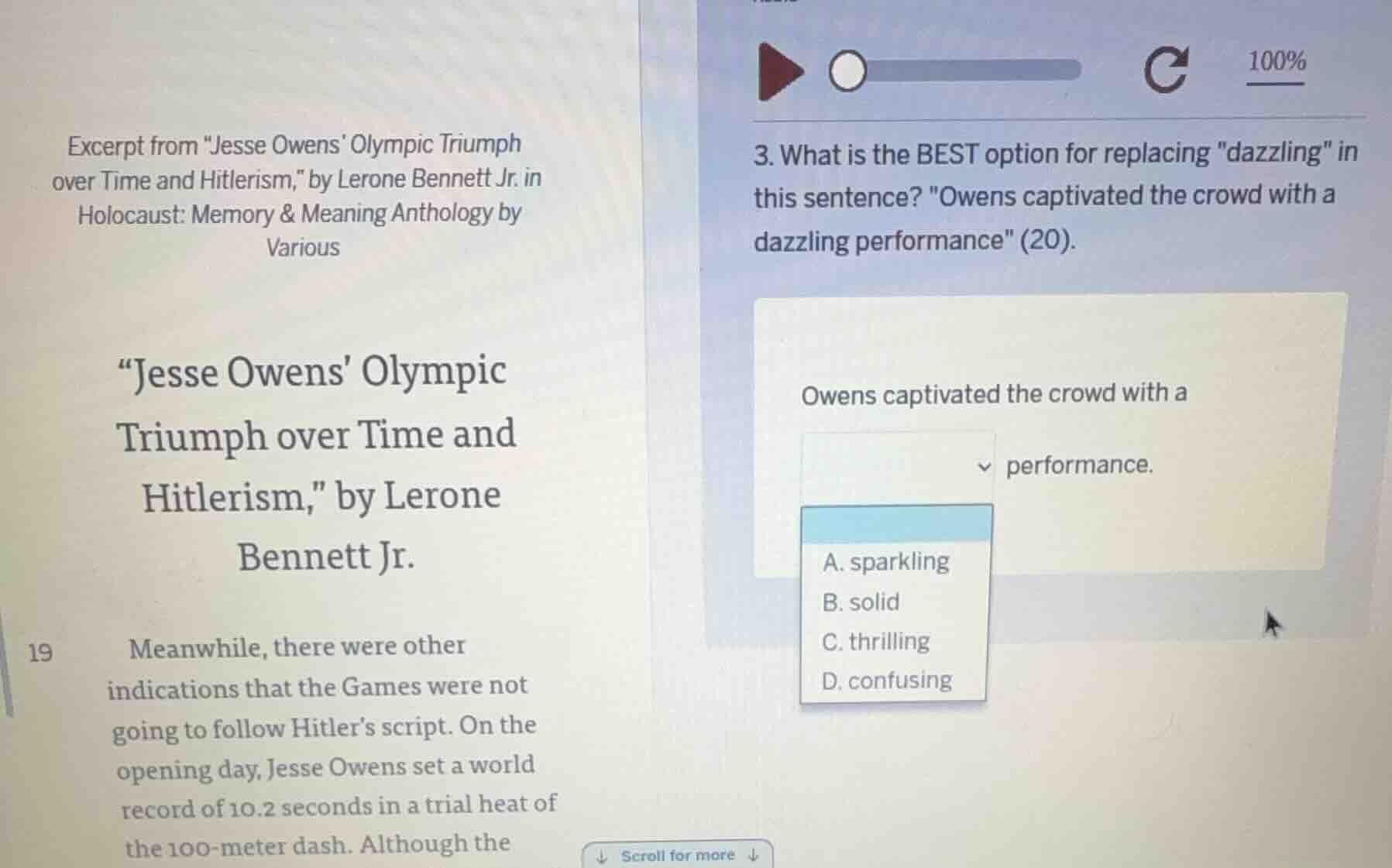 excerpt from \jesse owens olympic triumph over time and hitlerism,\ by …