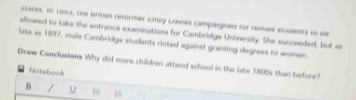 states. in 1863, the british reformer emily davies campaigned for femal…