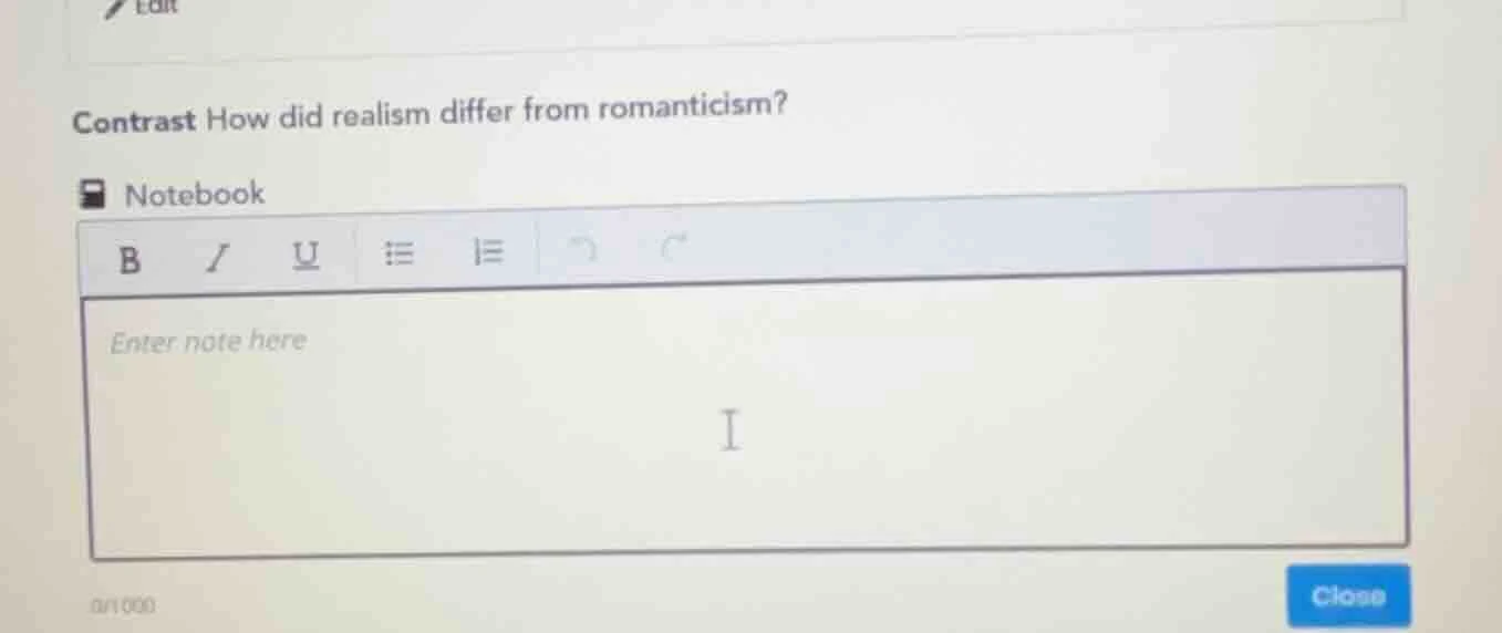 contrast how did realism differ from romanticism?