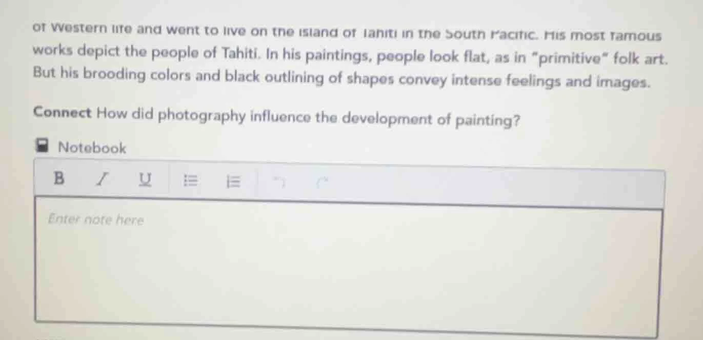 of western life and went to live on the island of tahiti in the south p…