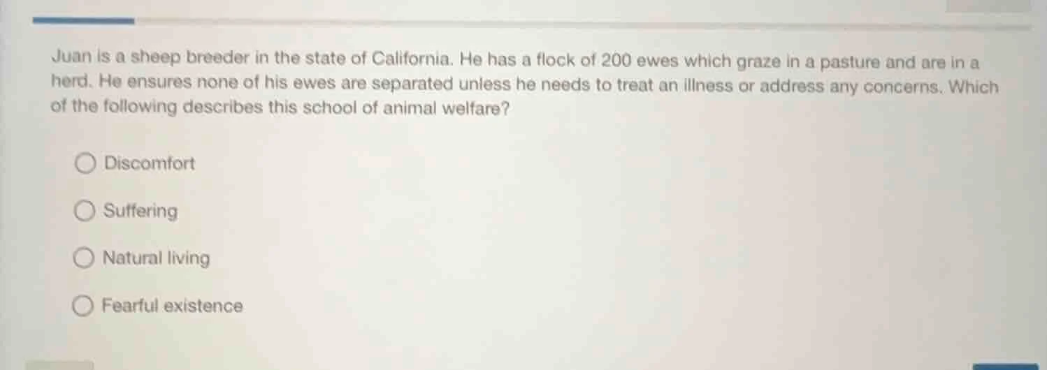 juan is a sheep breeder in the state of california. he has a flock of 2…