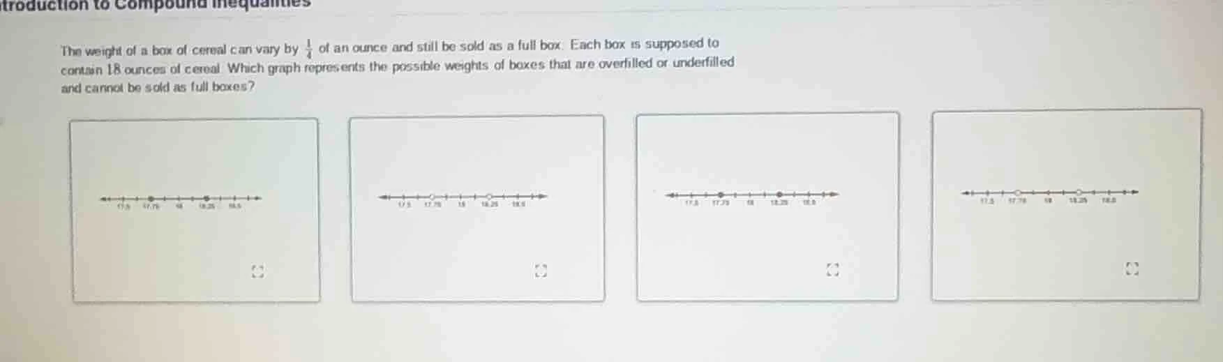 introduction to compound inequalities the weight of a box of cereal can…