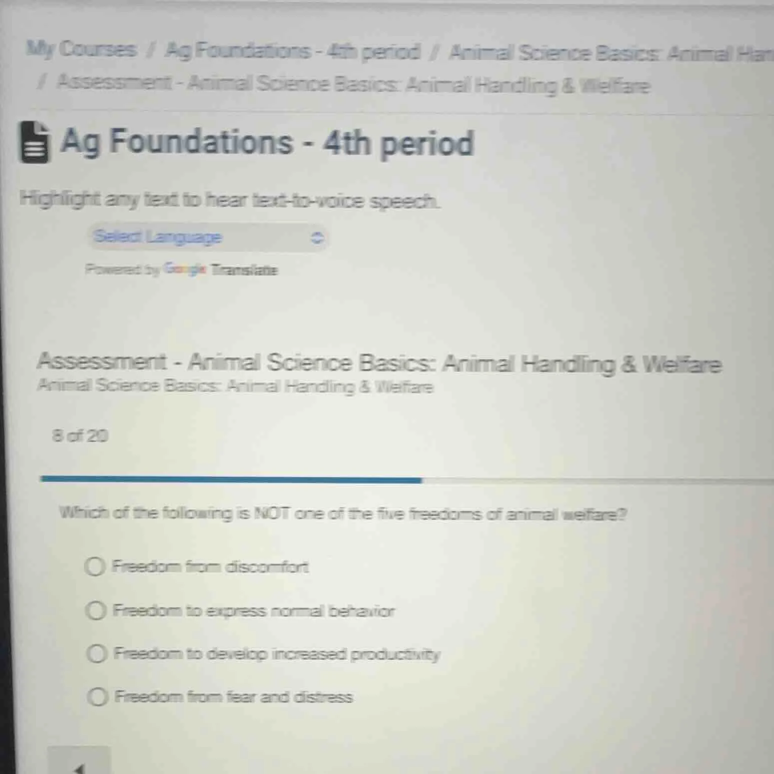my courses / ag foundations - 4th period / animal science basics: anima…